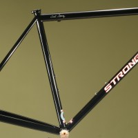 Custom Steel Extralite Road Frame. Lazer Midnight w/ custom Sliver & Red decals.