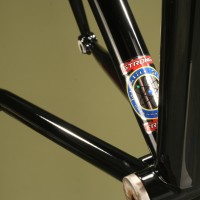 Custom Steel Extralite Road Frame. Lazer Midnight w/ custom Sliver & Red decals.