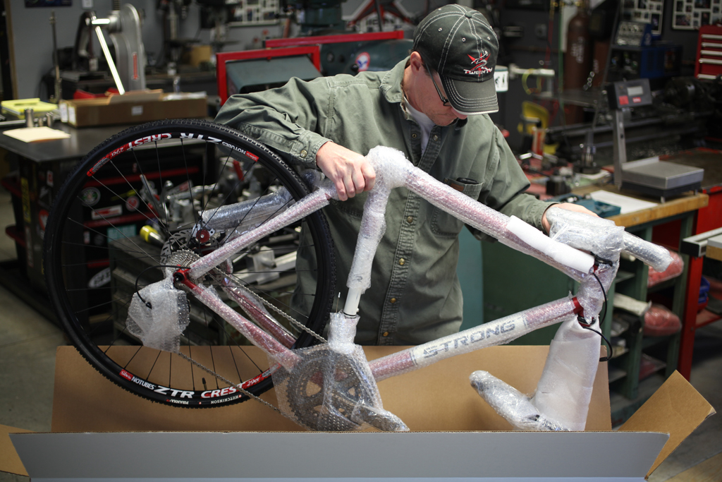 Ship it! Bicycles and Frames are carefully packaged to prevent damage during shipping (but they are insured just in case). When ordering a frame only, it will arrive “Pro Prep’d” so that it is ready to assemble.