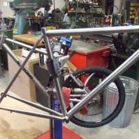 Custom Blend titanium road frame.