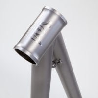 Double butted titanium 27.5″ MTB. 2.8 pounds.