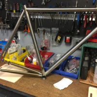 Titanium Road Bike. We’ll be building this with Campy Super Record EPS V3 and Enve wheels and cockpit.