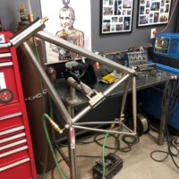 Titanium gravel bike. We’ll be building it with a custom Shimano Ultegra Di2, White Industries gruppo and Rodeo Labs Spork.